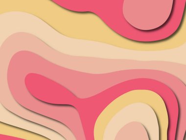 Soyut kağıt kesim arka plan. Çok katmanlı 3d kırmızı pembe sarı renkler doku arka plan. Web sitesi şablonu için soyut kavram