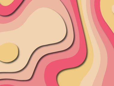 Soyut kağıt kesim arka plan. Çok katmanlı 3d kırmızı pembe sarı renkler doku arka plan. Web sitesi şablonu için soyut kavram