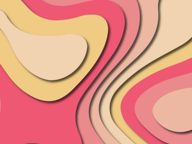 Soyut kağıt kesim arka plan. Çok katmanlı 3d kırmızı pembe sarı renkler doku arka plan. Web sitesi şablonu için soyut kavram