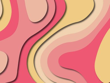 Soyut kağıt kesim arka plan. Çok katmanlı 3d kırmızı pembe sarı renkler doku arka plan. Web sitesi şablonu için soyut kavram