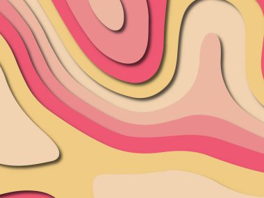 Soyut kağıt kesim arka plan. Çok katmanlı 3d kırmızı pembe sarı renkler doku arka plan. Web sitesi şablonu için soyut kavram