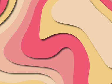 Soyut kağıt kesim arka plan. Çok katmanlı 3d kırmızı pembe sarı renkler doku arka plan. Web sitesi şablonu için soyut kavram
