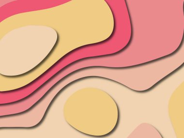 Soyut kağıt kesim arka plan. Çok katmanlı 3d kırmızı pembe sarı renkler doku arka plan. Web sitesi şablonu için soyut kavram