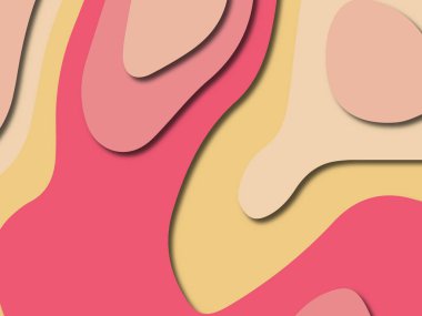 Soyut kağıt kesim arka plan. Çok katmanlı 3d kırmızı pembe sarı renkler doku arka plan. Web sitesi şablonu için soyut kavram
