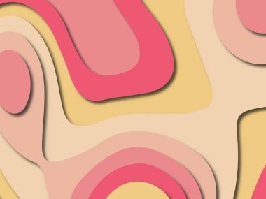 Soyut kağıt kesim arka plan. Çok katmanlı 3d kırmızı pembe sarı renkler doku arka plan. Web sitesi şablonu için soyut kavram