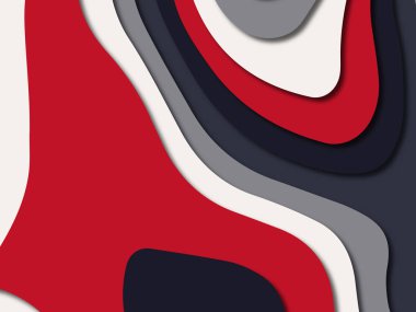 Multi renk kağıt modern beyaz kırmızı mavi renk ile progami arka plan kes. 3D soyut kağıt sanat tarzı, iş sunumları, el ilanları, posterler, baskılar, dekorasyon, kartları, broşür kapak için tasarım düzen