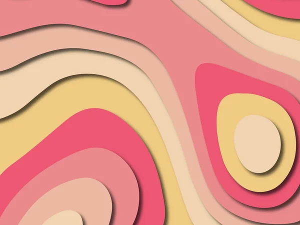 Abstracte Papier Snijden Multi Lagen Rood Roze Geel Kleuren Textuur — Stockfoto