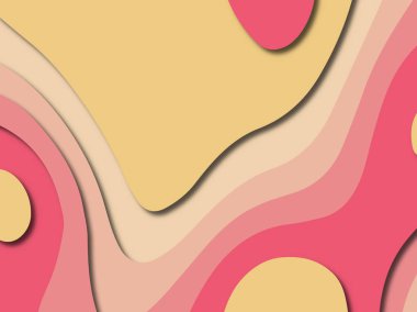 Soyut kağıt kesim arka plan. Çok katmanlı 3d kırmızı pembe sarı renkler doku arka plan. Web sitesi şablonu için soyut kavram