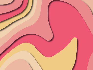Soyut kağıt kesim arka plan. Çok katmanlı 3d kırmızı pembe sarı renkler doku arka plan. Web sitesi şablonu için soyut kavram