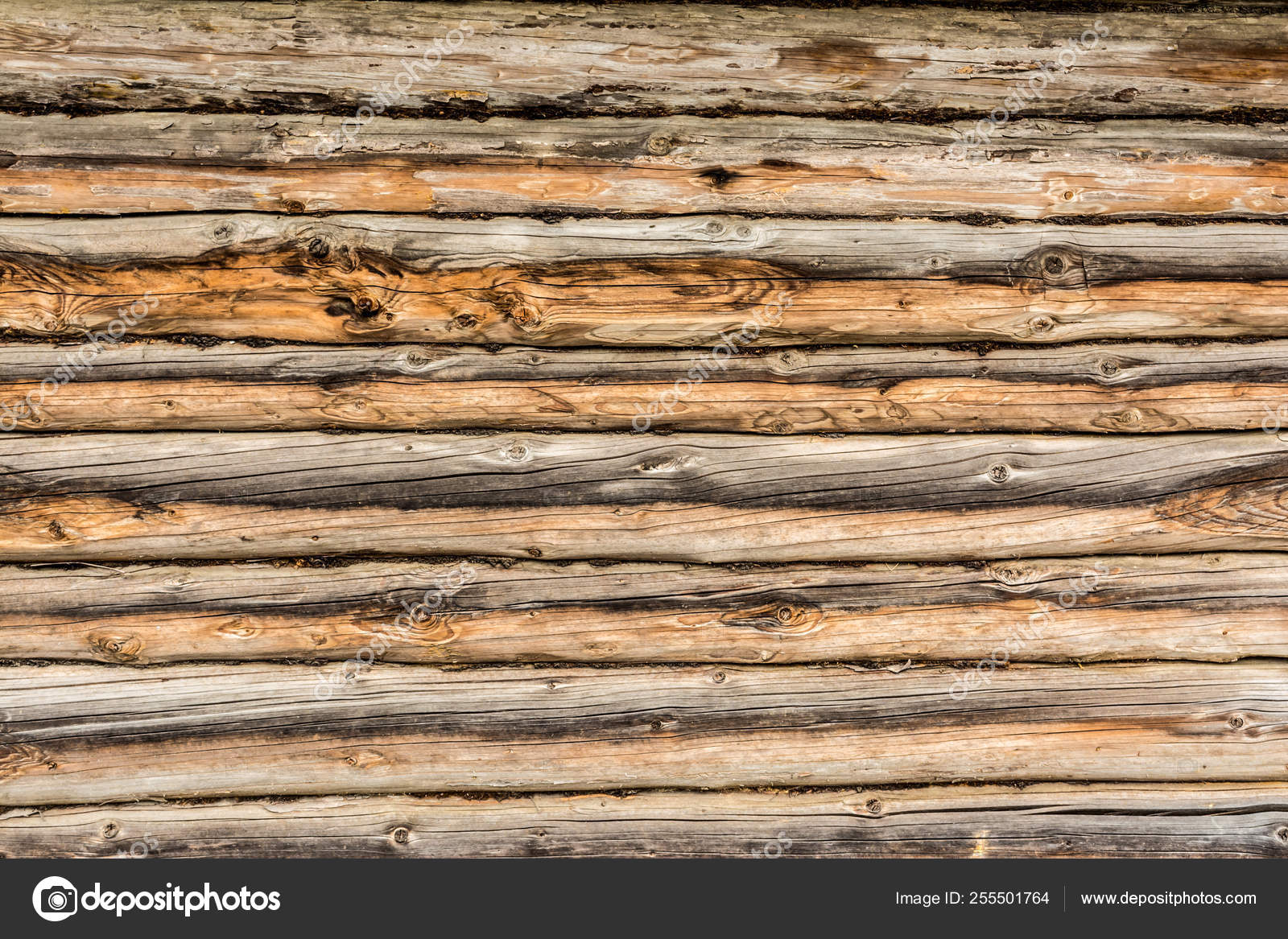 Old Log Wall Texture Of Antique Wooden Logs Close Up Decor