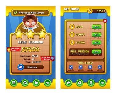 Paket bir oyun yapmak için grafik kullanıcı arayüzü şablonları.