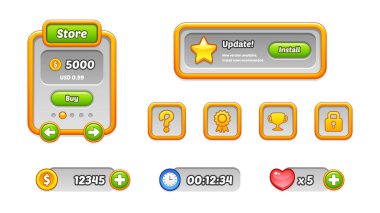 Paket bir oyun yapmak için grafik kullanıcı arayüzü şablonları.