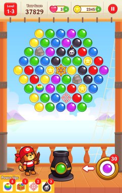 Top top atıcı oyun 2d balon vurma varl›klara puzzle oyunu.