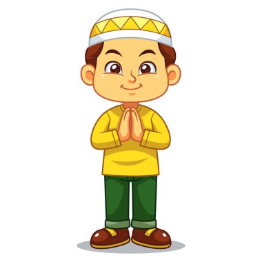Müslüman çocuk Salaam ramazan kareem.