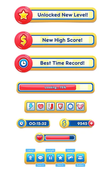 Пакет Графического Пользовательского Интерфейса Соблазняет Игру — стоковый вектор