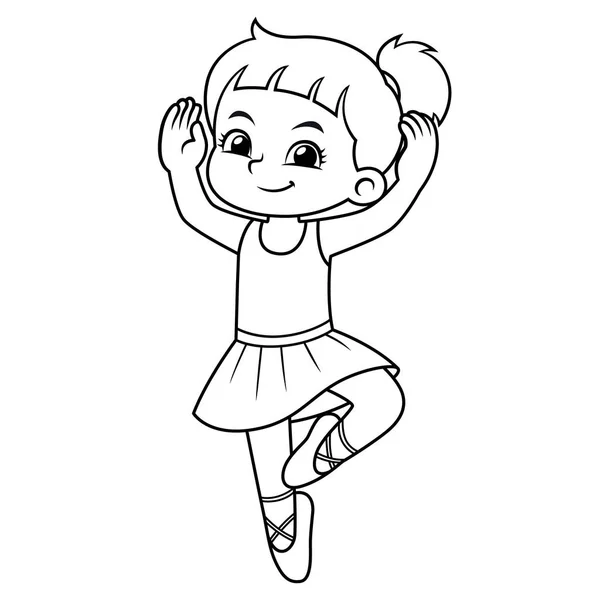 Ballerina Girl Practicing Ballet — Stock Vector