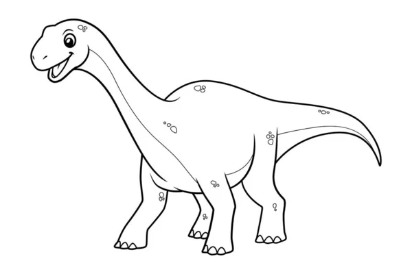 Little Diplodocus Cartoon Illustration — стоковый вектор