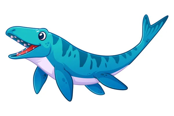 Kleiner Mosasaurus Cartoon Illustration — Stockvektor