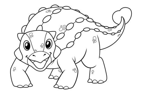 Liten Ankylosaurus Tecknad Illustration — Stock vektor