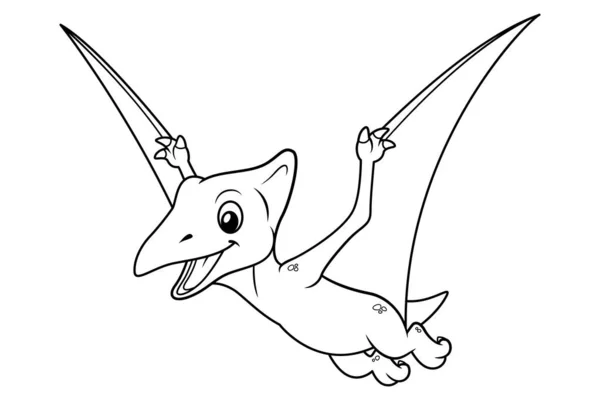 Little Pterodactyl Cartoon Illustration — 스톡 벡터