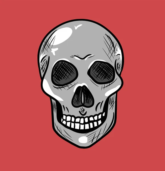 Cartoon vector human skull isolated on background — Stock Vector