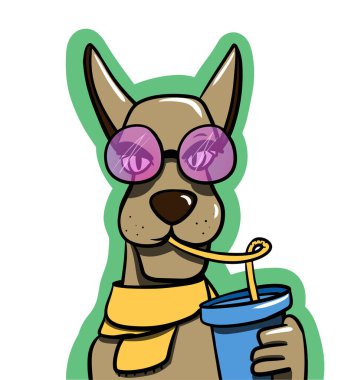 Serin bir illüstrasyonla bir yudum al.