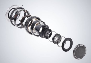 Retro film SLR lenslerinin montaj diyagramı