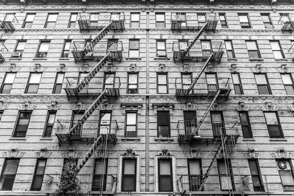 A fire escape of an apartment building in New York city