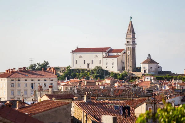 St. Georges Parish Church in Piran, Slovenia. — Stock Photo, Image