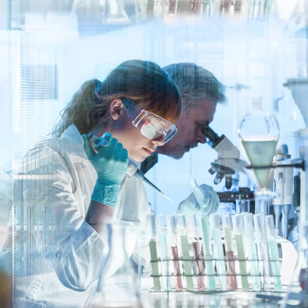 Gesundheitsforscher arbeiten im wissenschaftlichen Labor. — Stockfoto