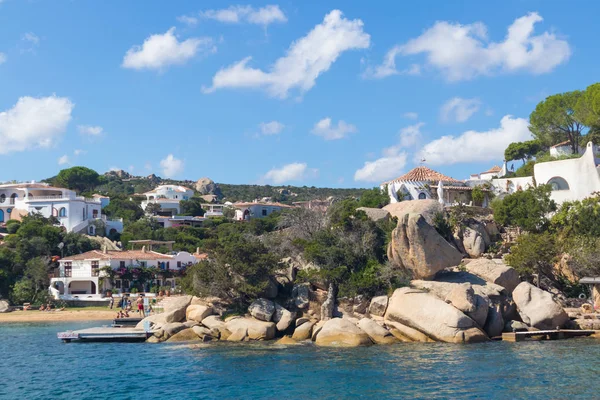 Vista Sobre Hermoso Pueblo Port Rafael Desde Mar Cerdeña Italia — Foto de Stock