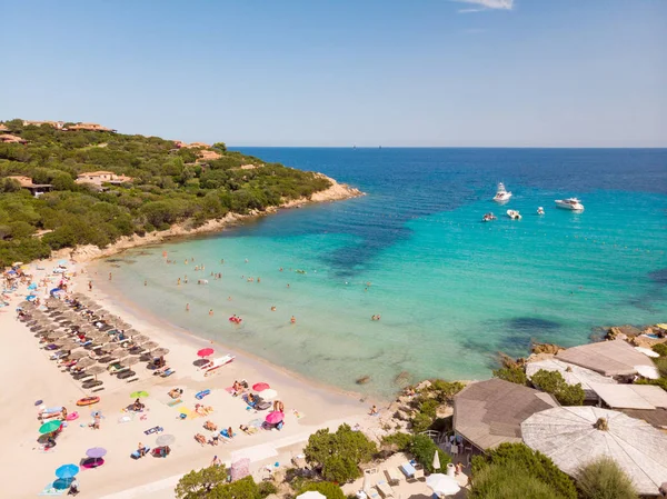 Wonderful Turquoise Blue Colors Sea Cala Granu Beach Bay Porto — Stock Photo, Image