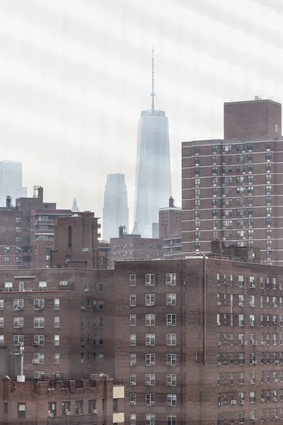 Le quartier chinois de New York et les bureaux inférieurs de Manhattan à becakground — Photo
