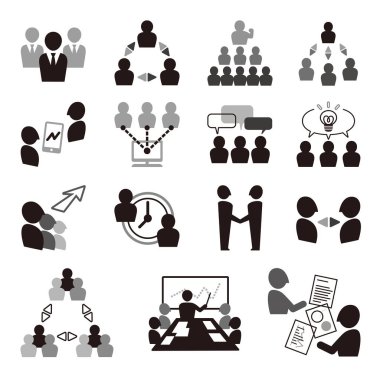 Ekip çalışması Icons set. Vektör çizim.