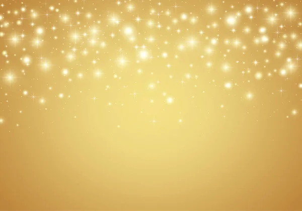 Vector gold shiny glitter particles background — Stock Vector