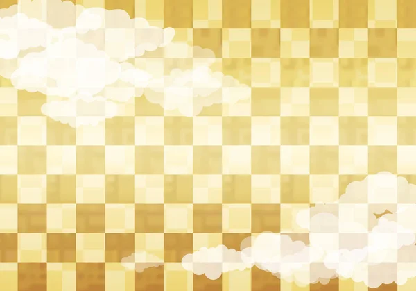 Japanisches Goldmuster Hintergrund Mit Wolke — Stockvektor