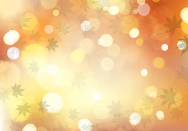 Feuilles Érable Automne Avec Beau Fond Bokeh Ensoleillé Illustration Vectorielle — Image vectorielle