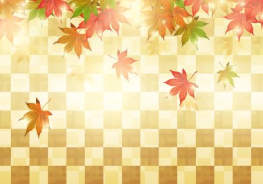 Altın arka plan üzerinde Japon sonbahar