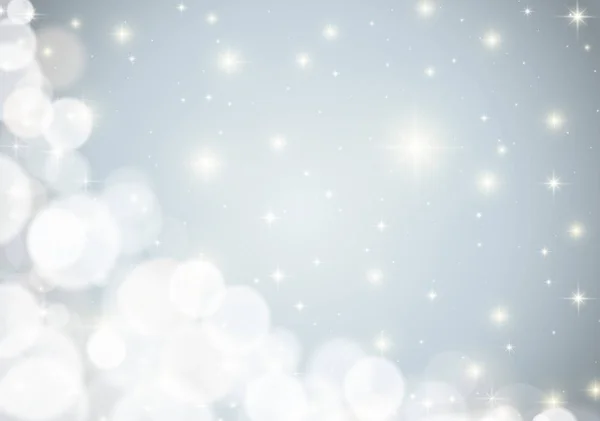 Luces Brillantes Estrella Sobre Fondo Plateado — Vector de stock