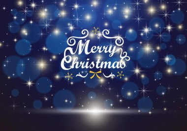 Mavi bokeh ve glitter Noel arka plan