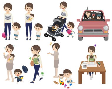 Çalışan anne çocuk ve bebek ile yaşam tarzı