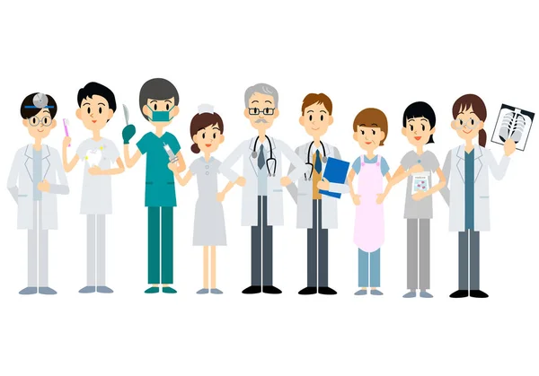 Medical team, Vector illustration of doctor character set — Stock Vector