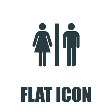 Tuvalet ikonu. Düz illüstrasyon izole vektör işareti