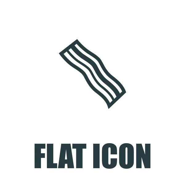 Bacon Ikoon Vlakke Illustratie Geïsoleerde Vector Teken Symbool — Stockvector