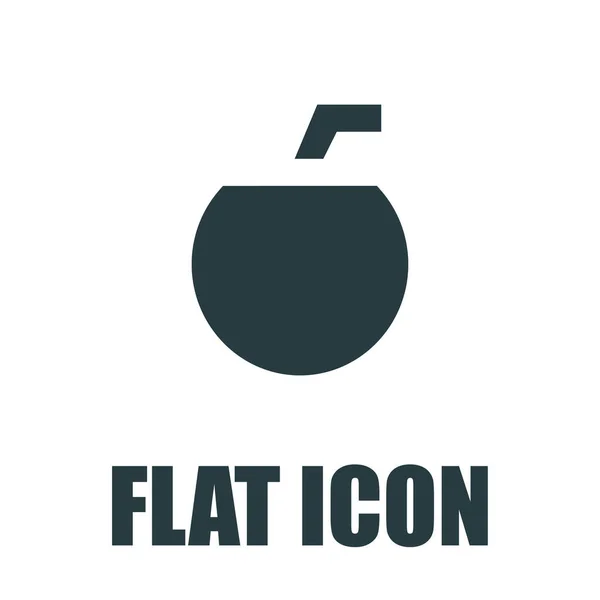 Coconut Icon Flat Illustration Isolated Vector Sign Symbol — Stock Vector