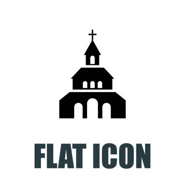 Kilise ikonu. Düz illüstrasyon izole vektör işareti