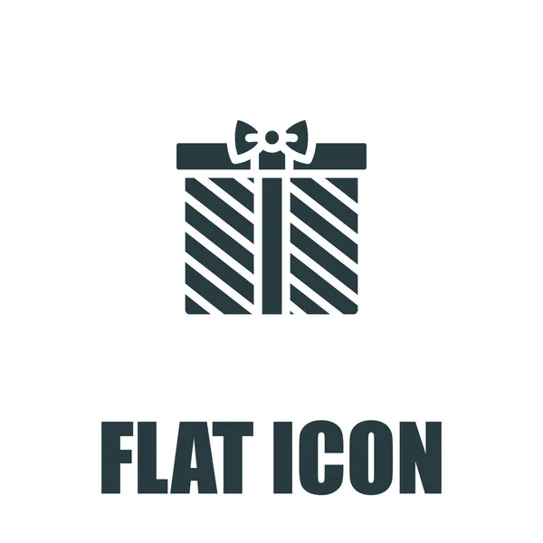 Caixa Presente Flat Vector Ícone — Vetor de Stock