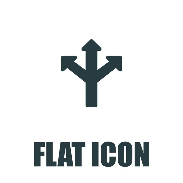 Pfeil Drei Richtungen Icon Flat Vector Illustration — Stockvektor