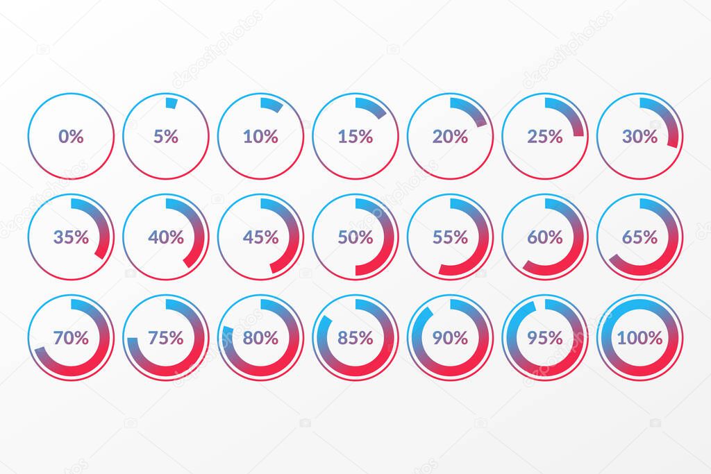 0 5 10 15 25 30 35 40 45 50 55 60 65 70 75 80 85 90 95 100 Percent Pie Chart Symbols Percentage Vector Infographics Isolated Circle Icons For Business Download Web Design Premium Vector In Adobe Illustrator Ai Ai Format Encapsulated