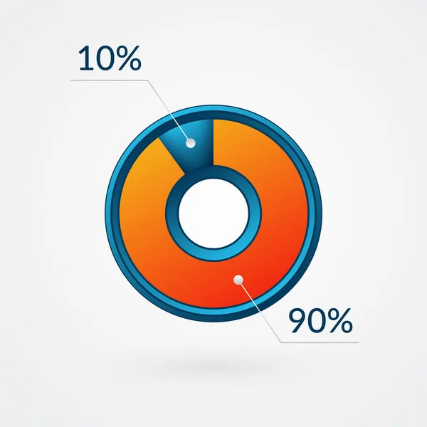 50 Percent Isolated Pie Chart Percentage Vector Infographic Blue And Orange Gradient Icon Fifty Circle Sign For Business Finance Web Design Download Progress Larastock